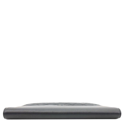 CHANEL CC Box O Case Quilted Leather Pouch Black
