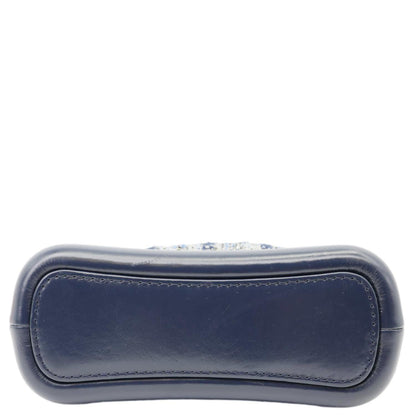 CHANEL Gabrielle Small Tweed Crossbody Bag Navy Blue