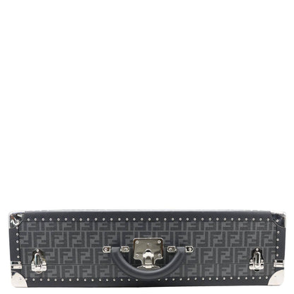 FENDI FF Logo Large Zucca Canvas Rigid Suitcase Grey