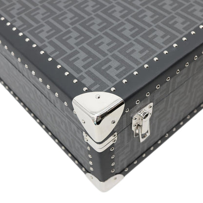 FENDI FF Logo Large Zucca Canvas Rigid Suitcase Grey