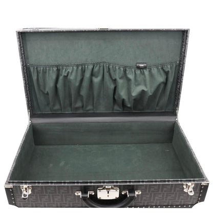 FENDI FF Logo Large Zucca Canvas Rigid Suitcase Grey