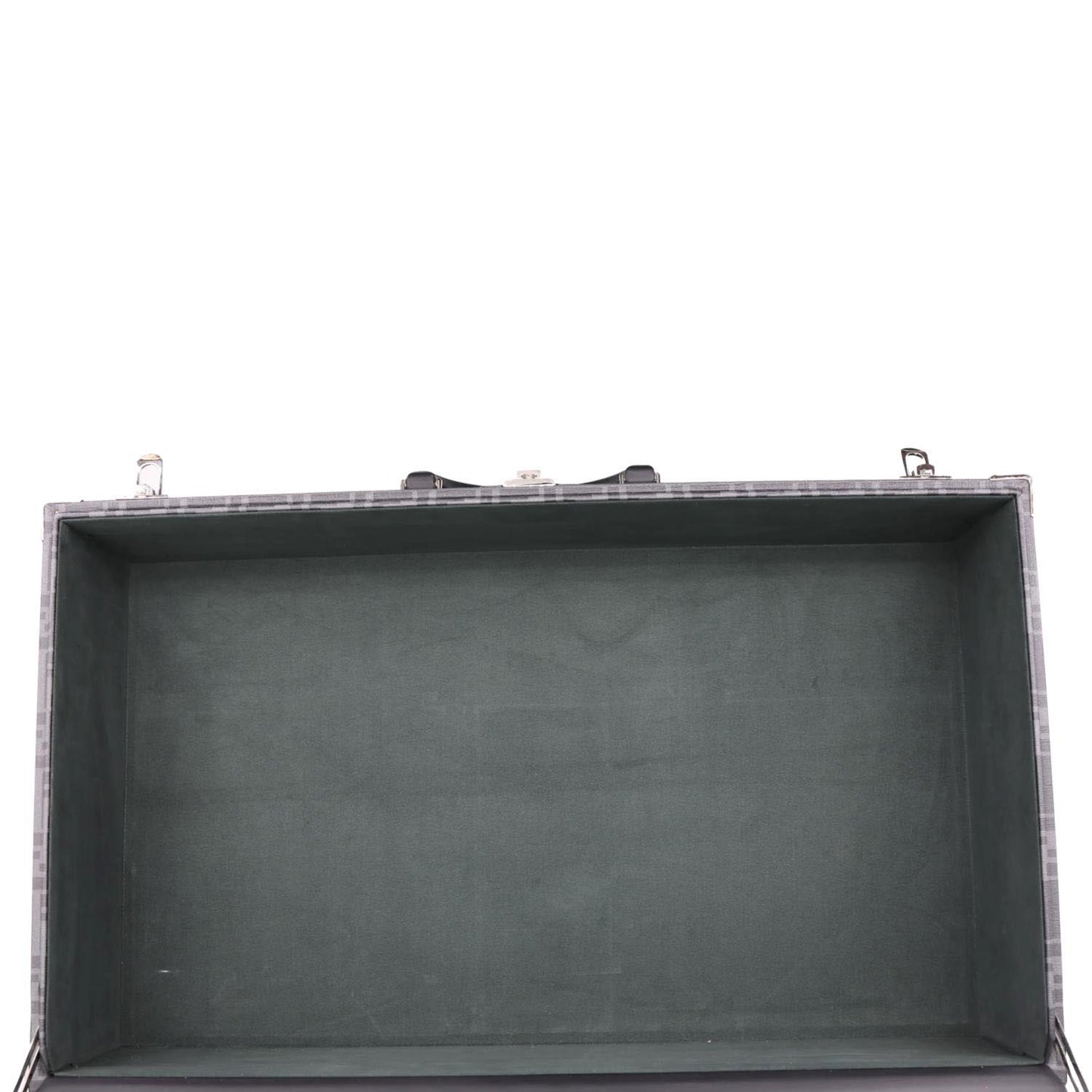 FENDI FF Logo Large Zucca Canvas Rigid Suitcase Grey