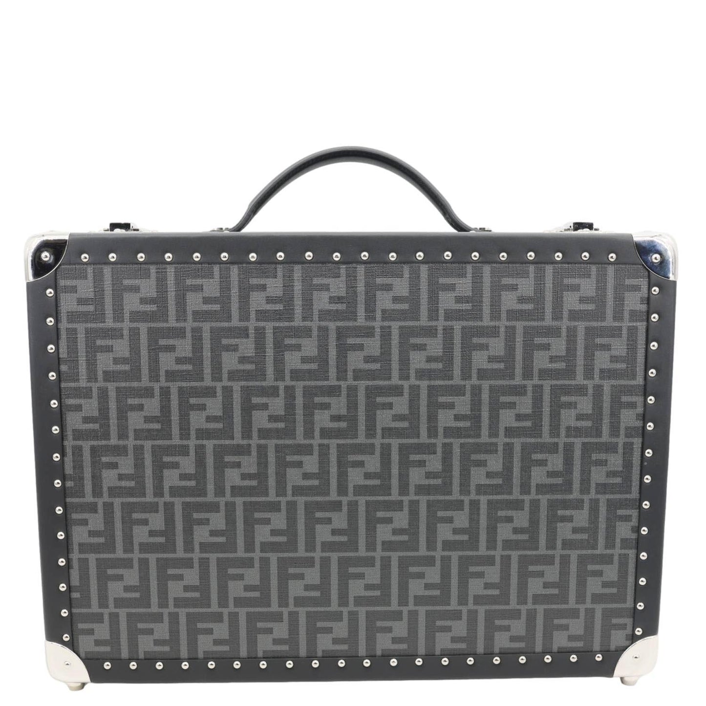 FENDI FF Logo Medium Zucca Canvas Rigid Suitcase Grey