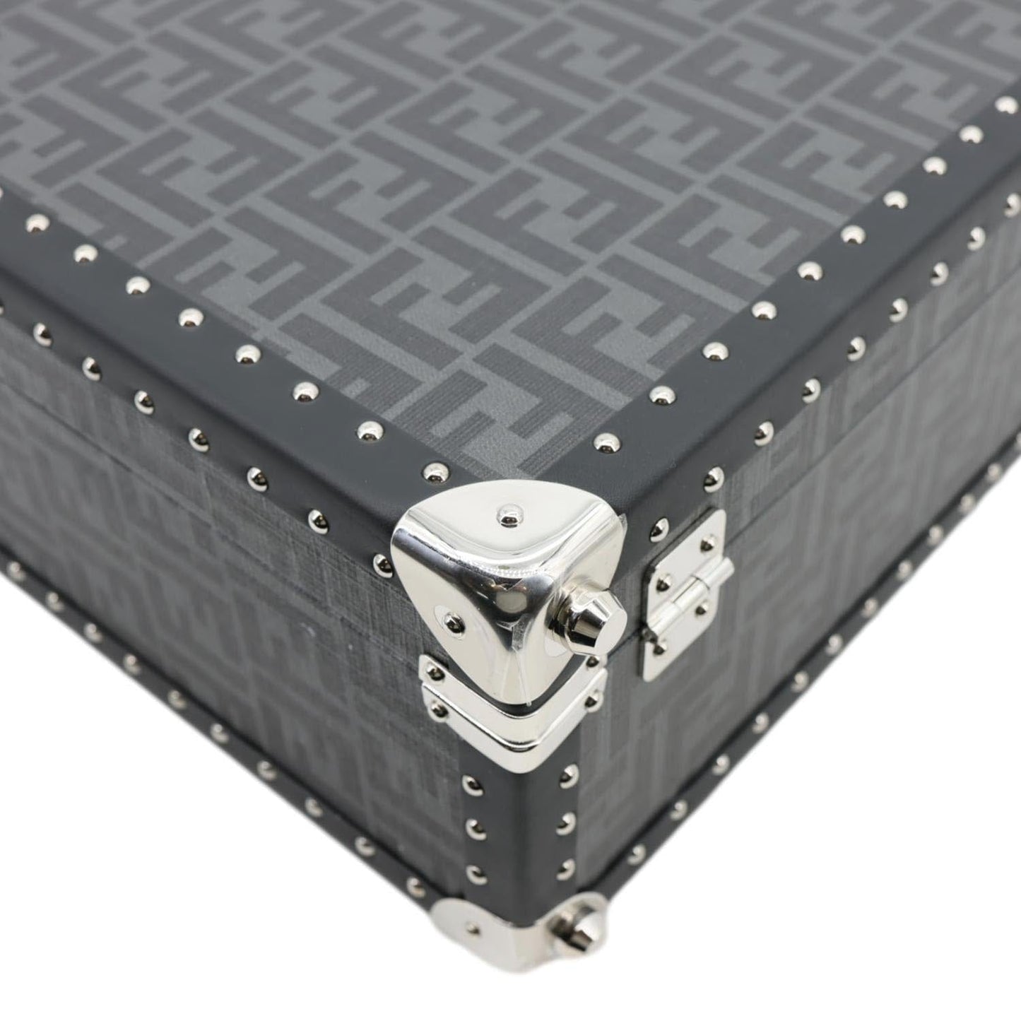FENDI FF Logo Medium Zucca Canvas Rigid Suitcase Grey
