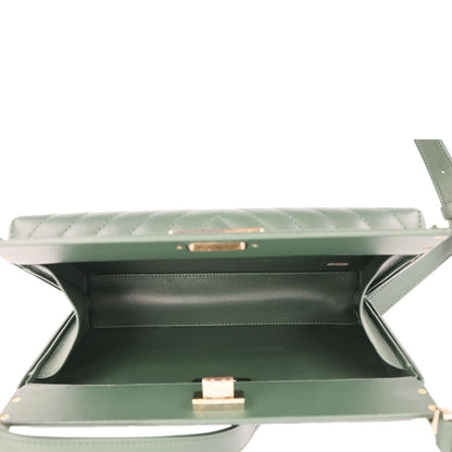 CHANEL Reissue Box Chevron Lambskin Leather Clutch Bag Green
