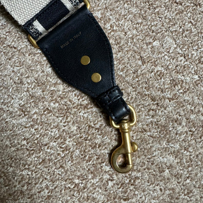 Dior Saddle Strap black canvas with Dior Logo