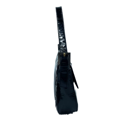 Fendi Baguette Black Patent Leather with Gold Hardware