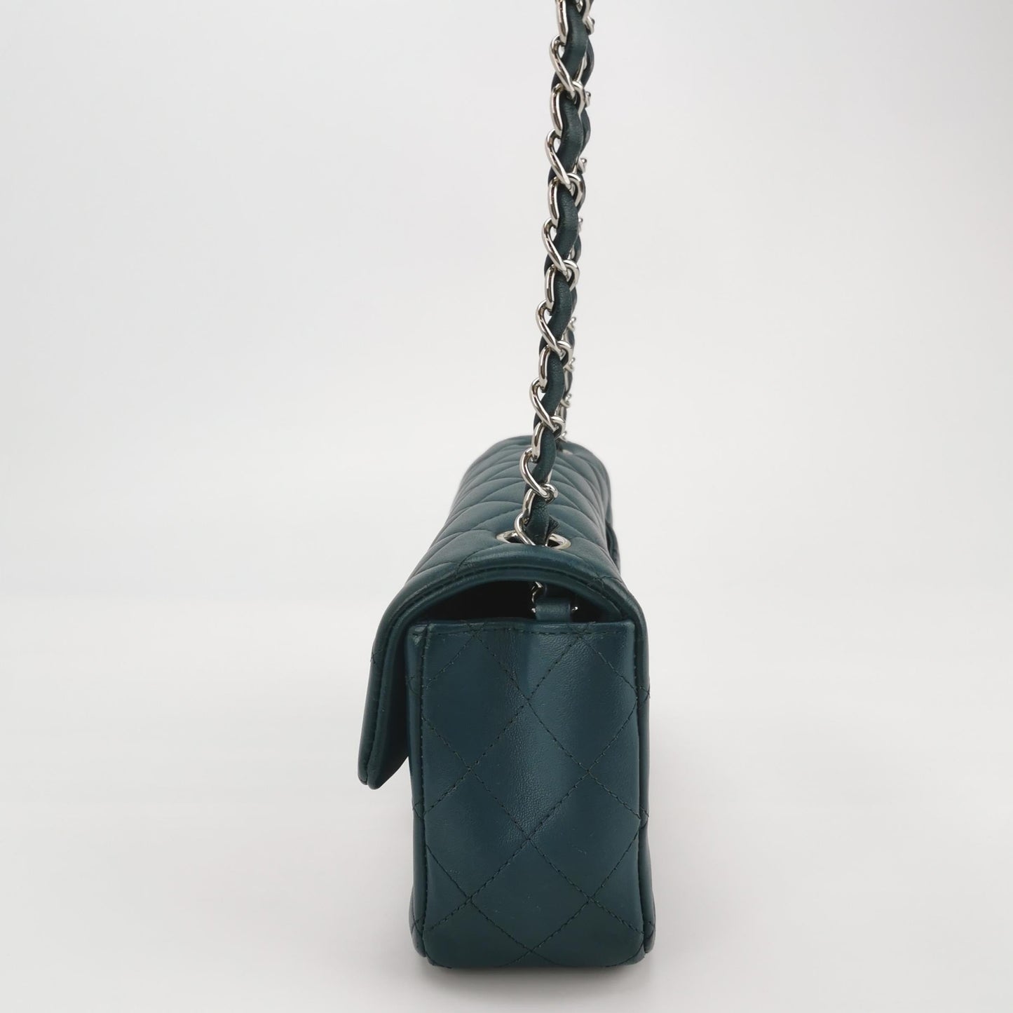 Chanel Classic Flap Rectangular Mini Teal Green Lambskin,2020
