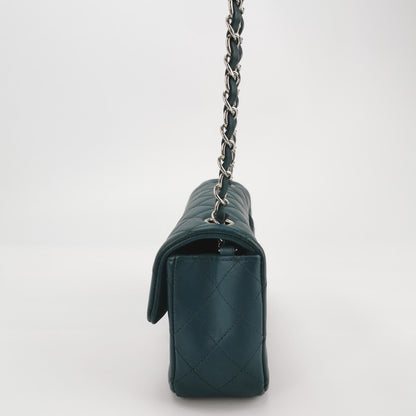 Chanel Classic Flap Rectangular Mini Teal Green Lambskin,2020
