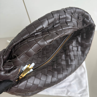 Bottega Veneta Teen Jodie Fondant Dark Chocolate Brown Leather