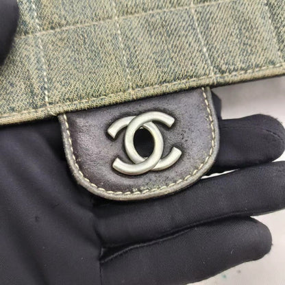 Vintage Chanel East West Denim Shoulder Bag