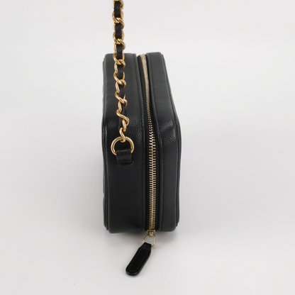 Chanel Filigree Mini Vanity Case 2018 Black Caviar Leather Bag