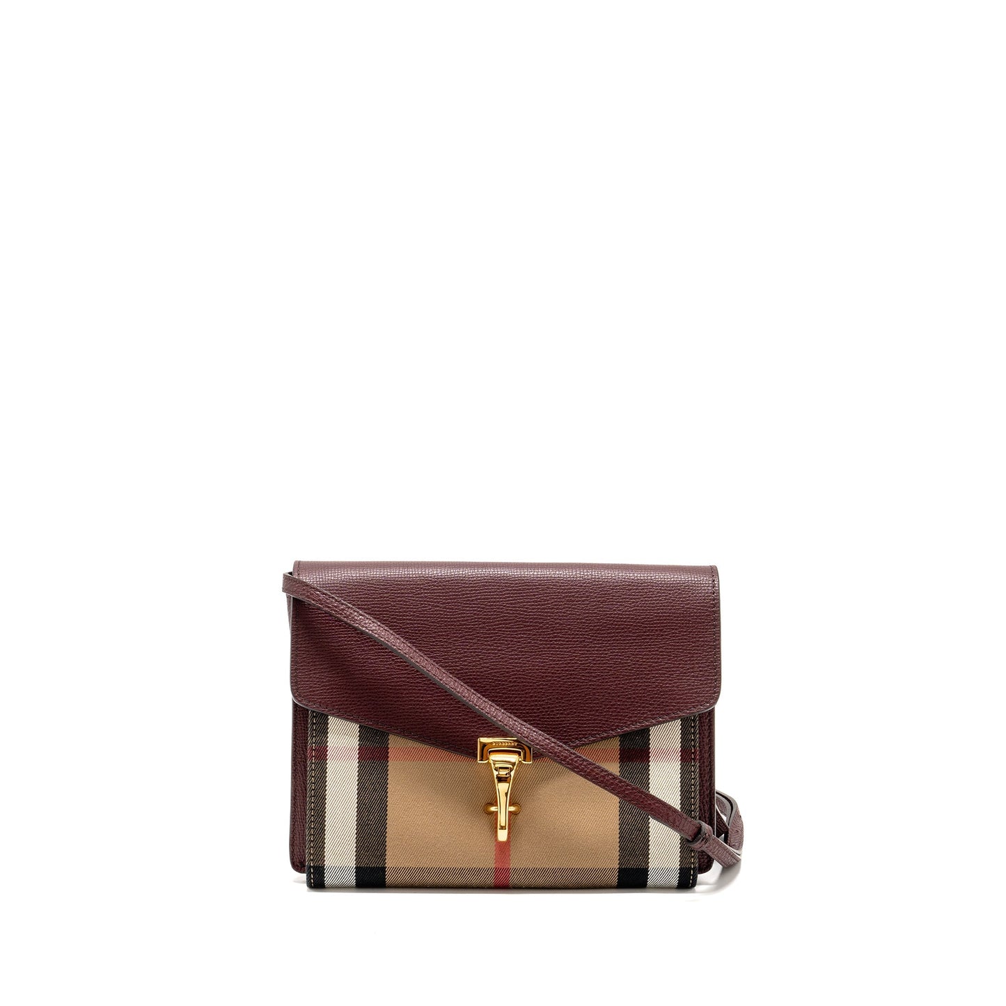 Burberry House Check Crossbody Purse Canvas/ Calfskin Leather Multicolour Brown