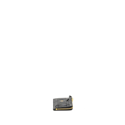 Dior Caro Compact Zipped Card Holder Calfskin Black