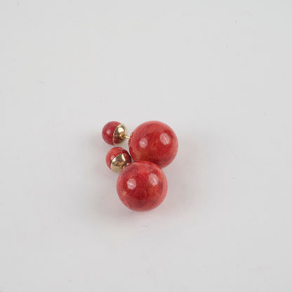 Christian Dior Tribal Earrings Red
