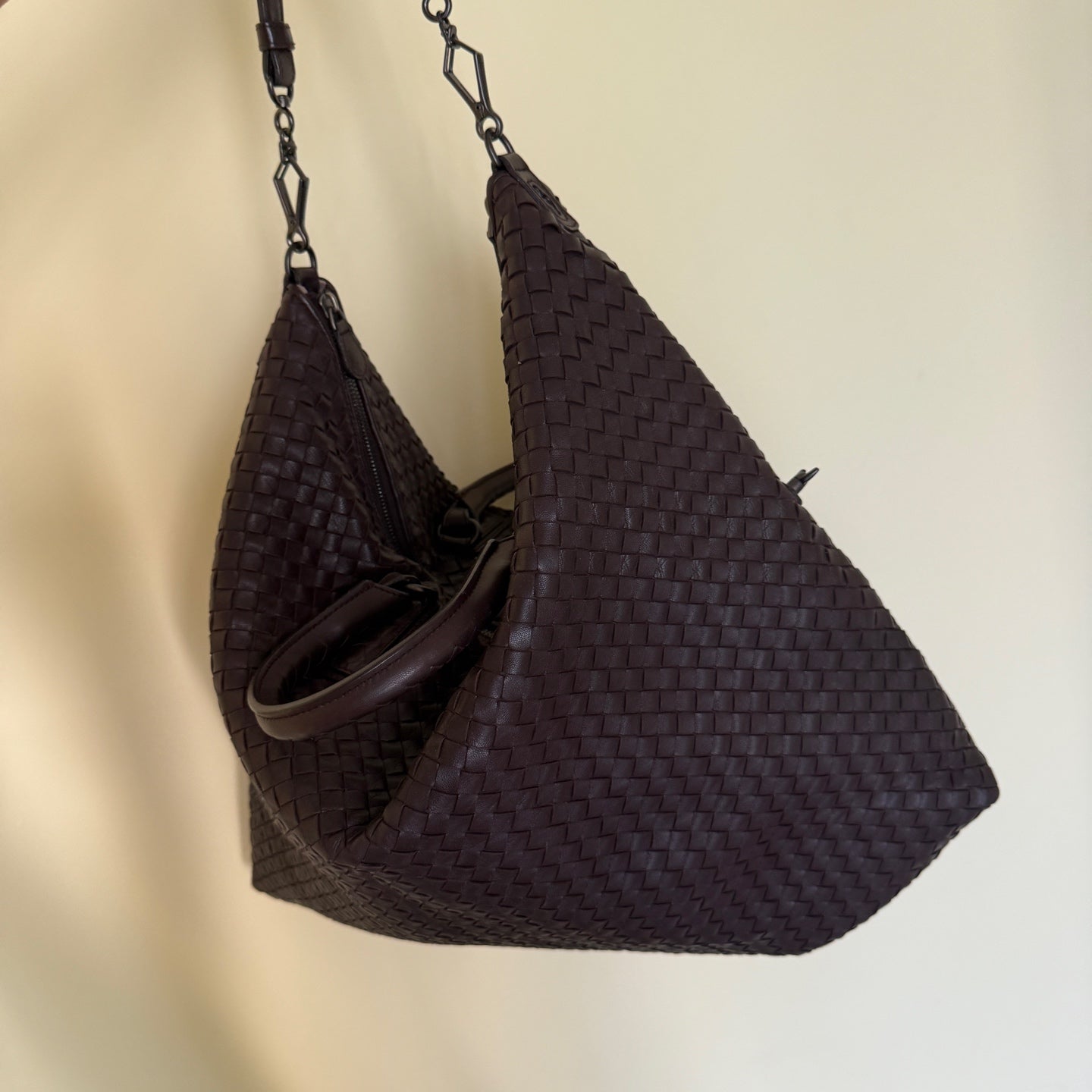 Bottega Veneta Maxi Convertible Tote Dark Chocolate Brown Leather