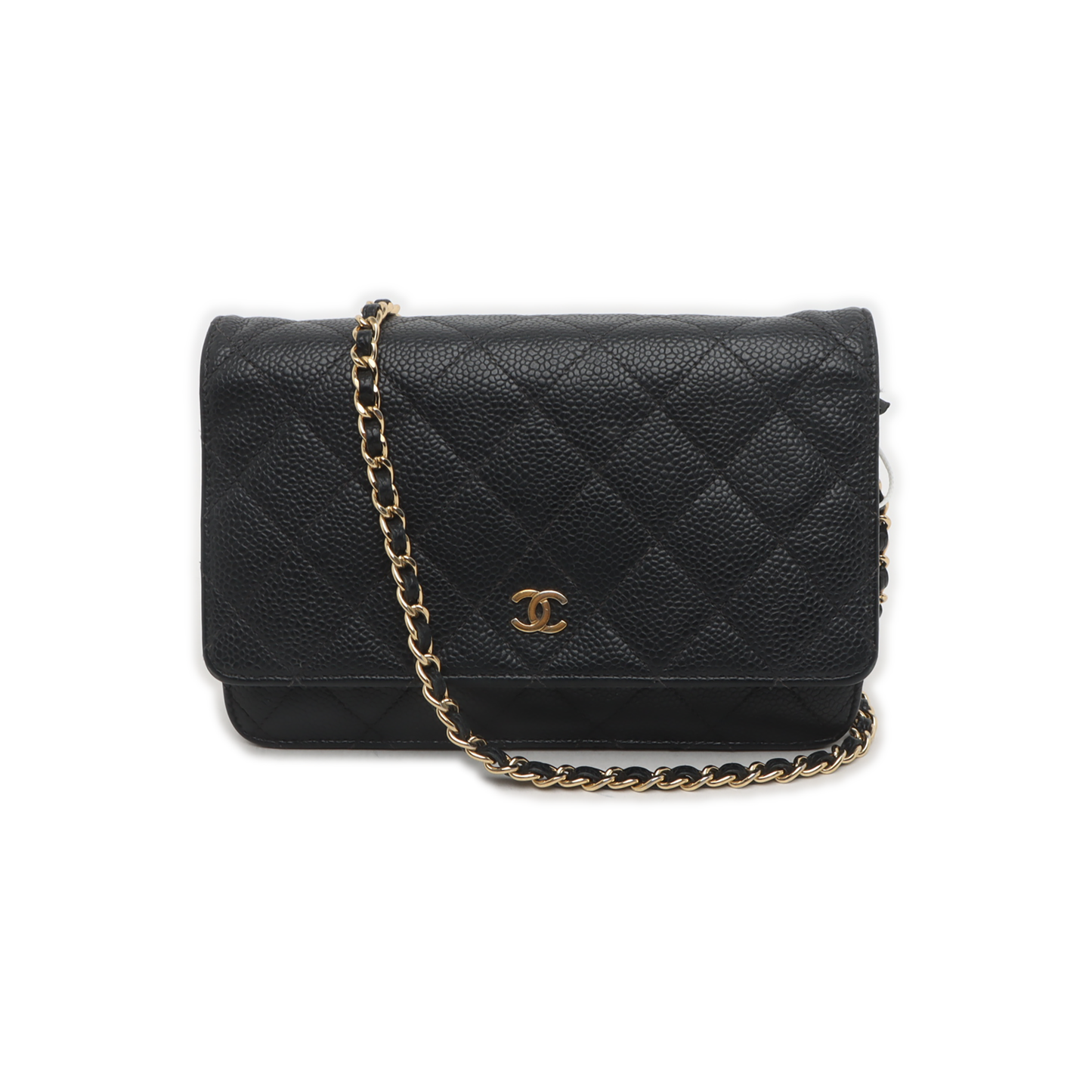 Chanel Wallet on Chain Classic Flap Black Caviar Leather Gold Hardware