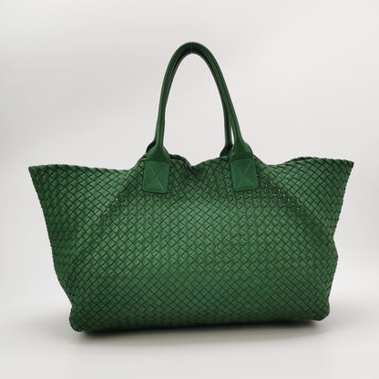Bottega Veneta Cabat Tote Green Intreccio Leather 45cm