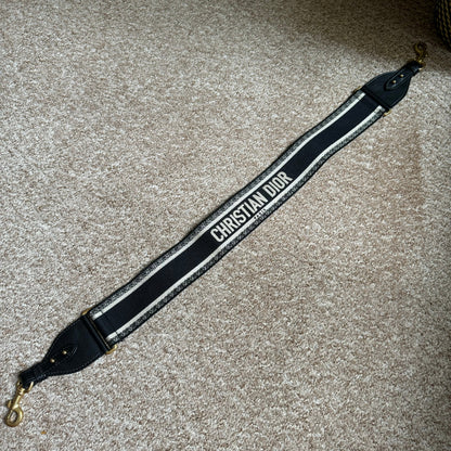 Dior Saddle Strap black canvas with Dior Logo