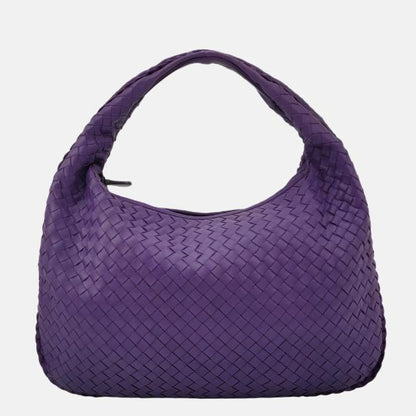Bottega Veneta Veneta Hobo Medium Purple Intrecciato Leather Bag