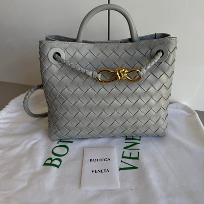 Bottega Veneta Small Andiamo Grey Handbag