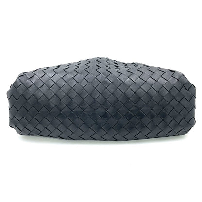 Bottega Veneta Pouch Large Intrecciato Black Calfskin Leather Clutch