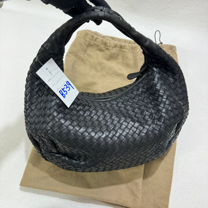 Bottega Veneta Black Belly Hobo Intrecciato Nappa Leather Handbag