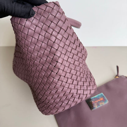 Bottega Veneta Cabat Small Intreccio Leather Tote Bag Mauve Purple Pink 30cm