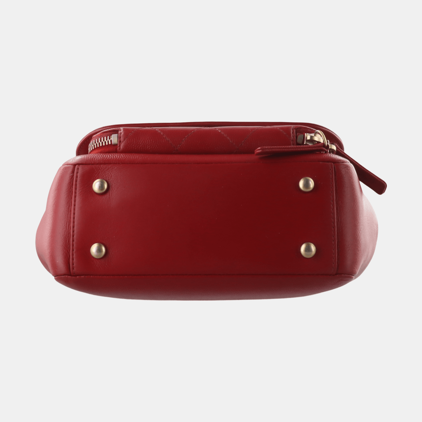 Chanel Business Affinity Medium Red Caviar Leather Top Handle Crossbody Bag