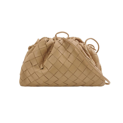 Bottega Veneta Pouch Mini Intrecciato Beige Lambskin Leather Crossbody Bag