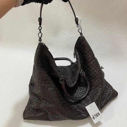 Bottega Veneta Maxi Convertible Tote Bag Hobo Brown Leather Two-way Carry 50cm