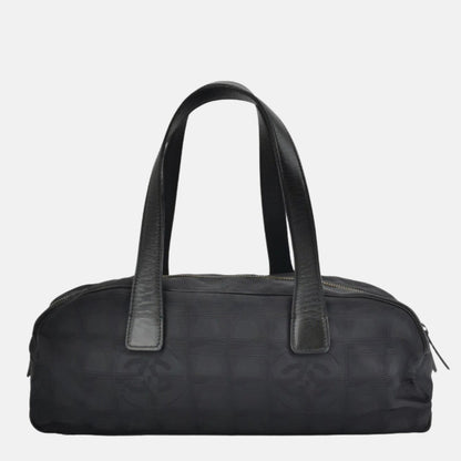 Chanel Travel Line Boston /Bowling Bag 2002 -2003 Black Fabric Shoulder Bag