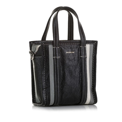 BALENCIAGA BAZAR XXS 2WAY SHOPPER LEATHER TOTE BAG
