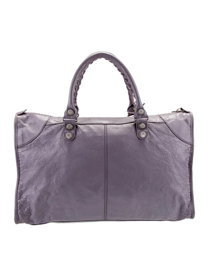BALENCIAGA LAMBSKIN LEATHER JACINTHE GIANT 12 WORK BAG