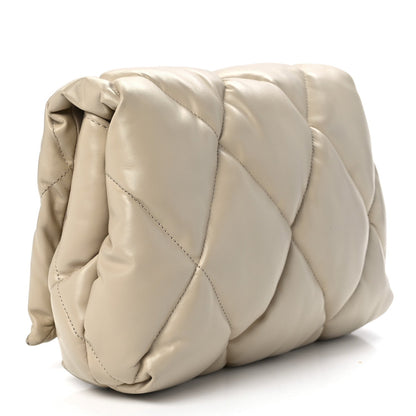 BALENCIAGA NAPPA CALFSKIN QUILTED TOUCH B PUFFY CLUTCH