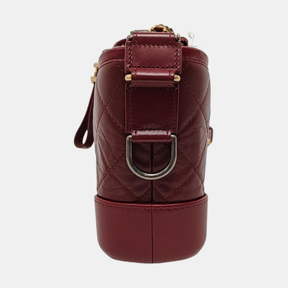 Chanel Gabrielle Hobo Burgundy Leather Small Crossbody Bag