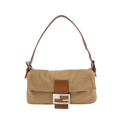 FENDI Baguette Camel Brown Soft Cloth Shoulder Bag