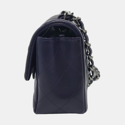 Chanel Classic Flap Rectangular Mini Purple Lambskin Silver Hardware