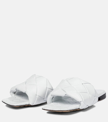 BOTTEGA VENETA LIDO NAPPA LEATHER FLAT MULES