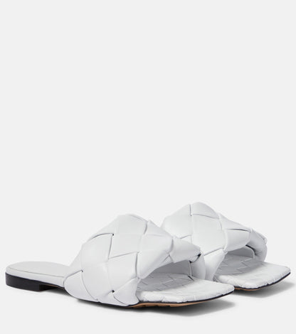 BOTTEGA VENETA LIDO NAPPA LEATHER FLAT MULES