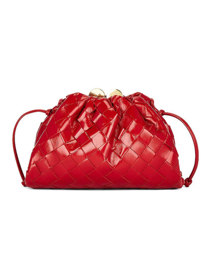 BOTTEGA VENETA MINI INTRECCIATO LEATHER CLUTCH CROSSBODY BAG