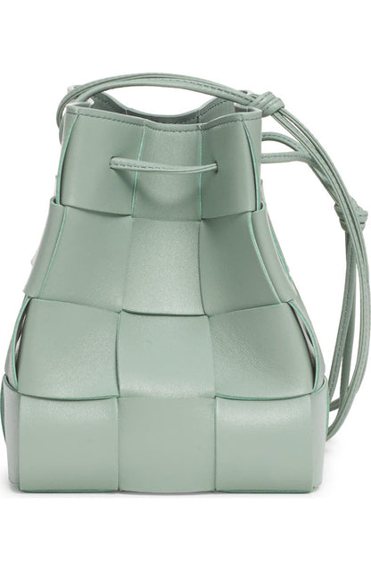 BOTTEGA VENETA NAPPA LEATHER INTRECCIATO MINI CASSETTE BUCKET BAG