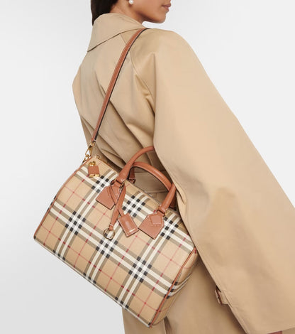 BURBERRY NOVA CHECK MEDIUM BOWLING BAG