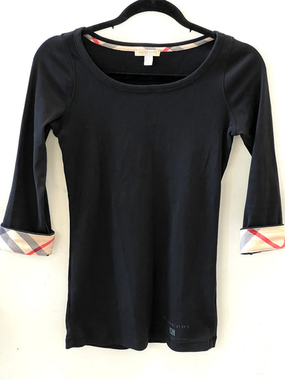 BURBERRY BRIT CUFF CHECK 3/4 SLEEVE SHIRT