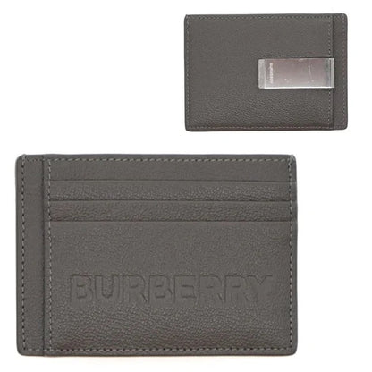 BURBERRY CHASE LEATHER CARD HOLDER MONEY CLIP WALLET