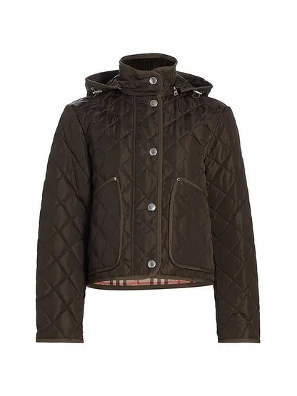 BURBERRY DIAMOND QUILTED NYLON CROPPED JACKET