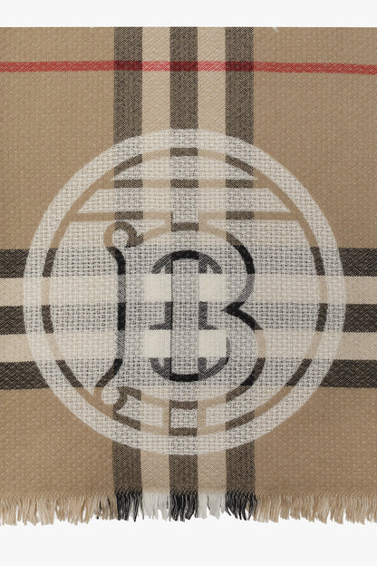 BURBERRY GIANT CHECK CASHMERE BLEND SCARF