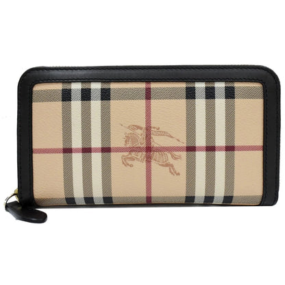 BURBERRY HAYMARKET CHECK LARGE ZIPPY WALLET