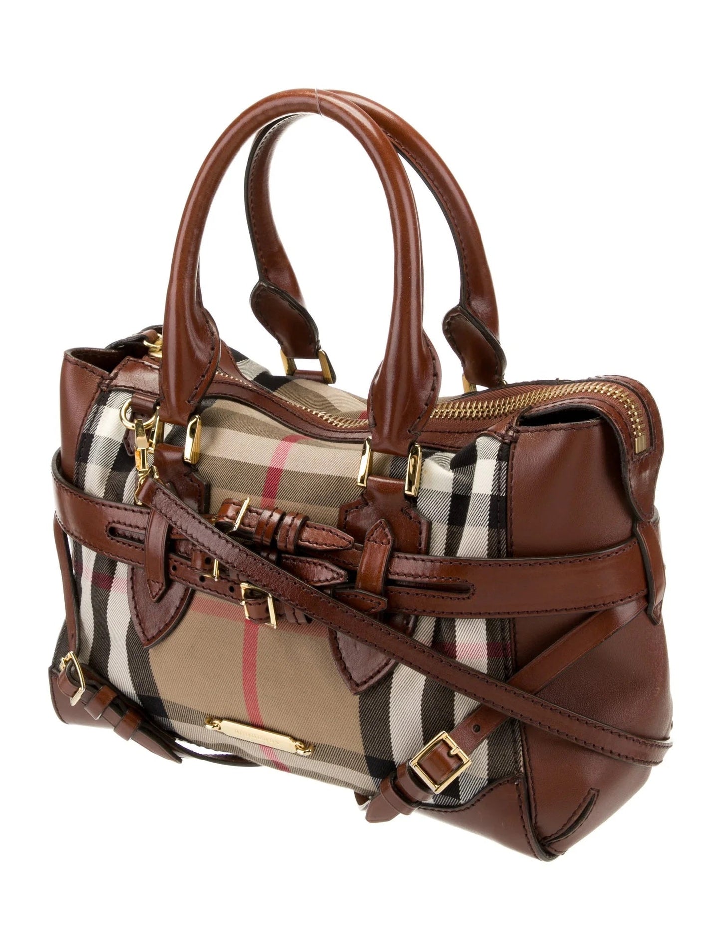 BURBERRY HOUSE CHECK BRIDLE GLADSTONE BAG