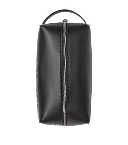 BURBERRY LEATHER HORSEFERRY TOILETRY BAG